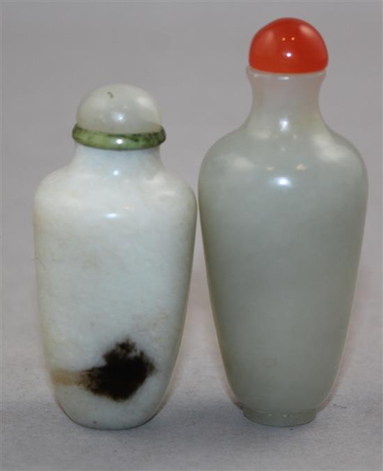 Two Chinese jade baluster snuff bottles, 1760-1900, Richards no.s 114 and 364